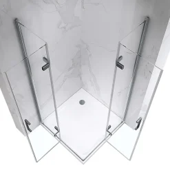 Saniverre ATEA Porte de douche d'angle H.180 cm pliante et pivotante - verre transparent 80 x 80 cm -* Porte De Douche
