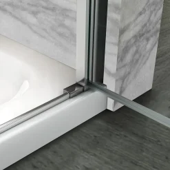 Saniverre ATEA Porte de douche d'angle H.180 cm pliante et pivotante - verre transparent 80 x 80 cm -* Porte De Douche