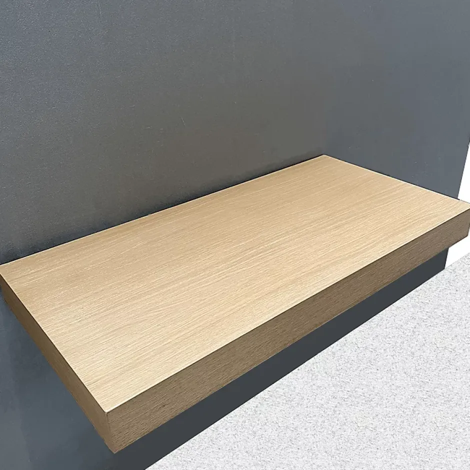 Byca AVA - Plan de Salle de bain 100cm en Chêne Naturel Épaisseur 9cm + Fixations - Plan Vasque et Meuble Évier* Lave-Mains