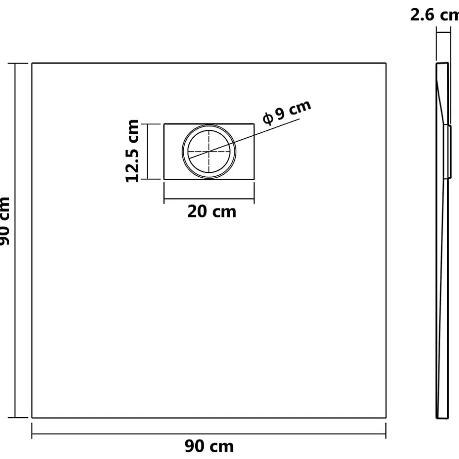 Vidaxl Bac de douche SMC Blanc 90 x 90 cm* Receveur De Douche