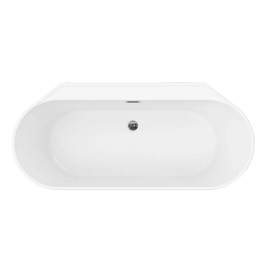 GoodHome Baignoire à double extrémités Nakina L. 180 cm x l. 80 cm gris