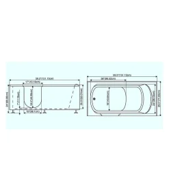 Azura Home Design Baignoire à porte KASTRAKI 151x75x61 cm droit ou gauche - gauche