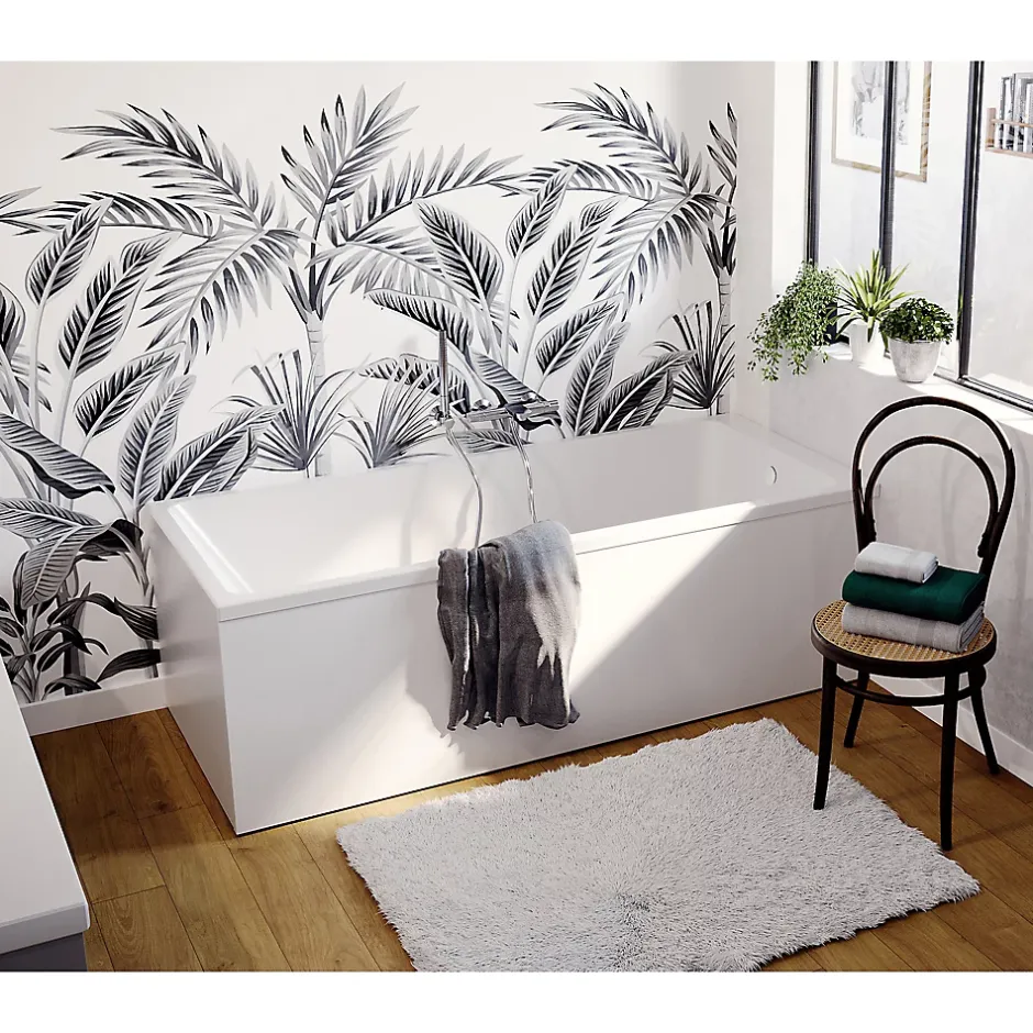 GoodHome Baignoire 170 x 75 cm Teesta* Baignoire Droite