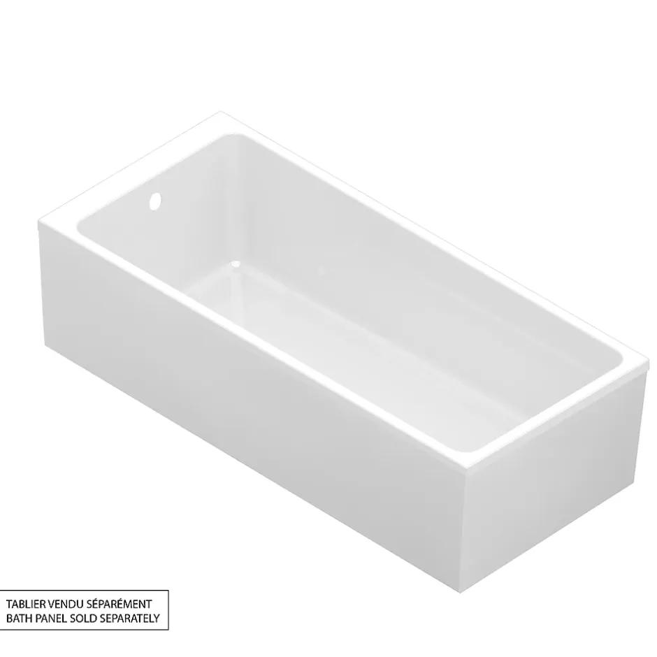 GoodHome Baignoire 170 x 75 cm Teesta* Baignoire Droite