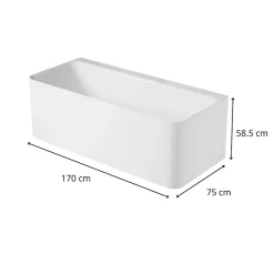 Mob-In Baignoire acrylique Lucite murale URBAN blanche 170cm URBAN