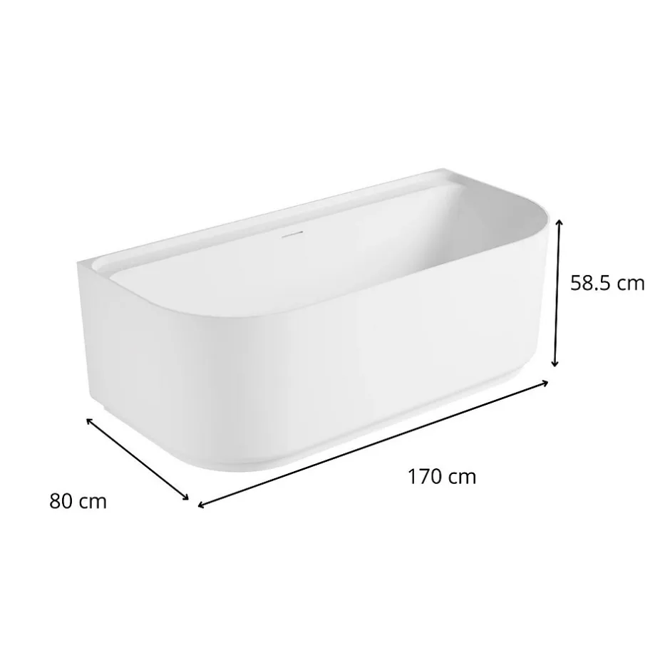 Mob-In Baignoire acrylique murale EQUINOXE blanche 170cm