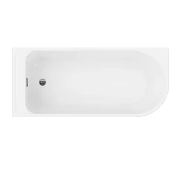 GoodHome Baignoire adossée pour angle gauche 170x75 cm Oguta blanc* Baignoire D'Angle