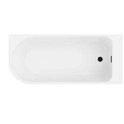 GoodHome Baignoire adossée pour angle droit 170x75 cm Oguta noir mat