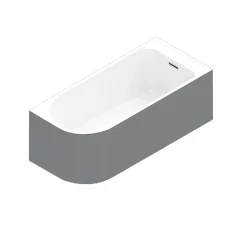 GoodHome Baignoire adossée pour angle droit 160x75 cm Oguta gris* Baignoire D'Angle