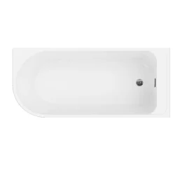 GoodHome Baignoire adossée pour angle droit 160x75 cm Oguta gris* Baignoire D'Angle