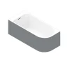 GoodHome Baignoire adossée pour angle gauche 170x75 cm Oguta gris mat* Baignoire D'Angle