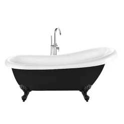 Rogier & Mothes Baignoire ancienne retro sur pieds RICHMOND Noire 171 cm Pieds d'Aigle Noirs* Baignoire Îlot