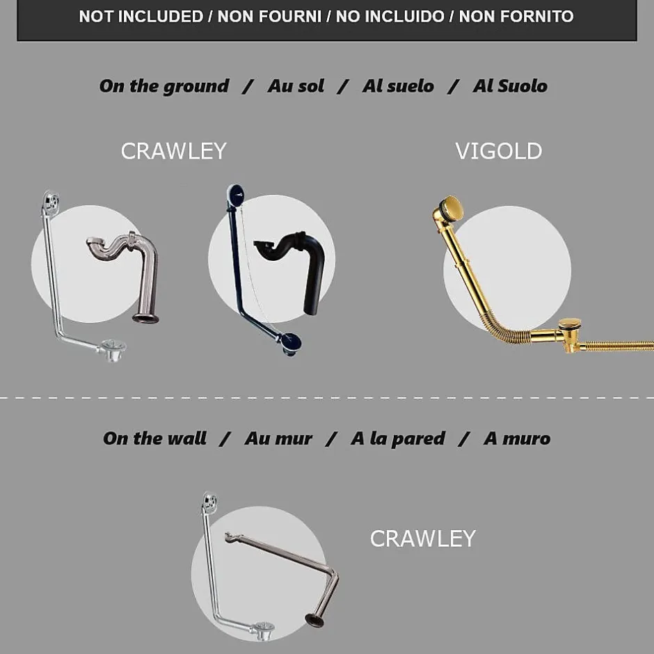 Rogier & Mothes Baignoire ancienne retro sur pieds RICHMOND Blanche 155 cm Pieds d'Aigle Chromes* Baignoire Îlot