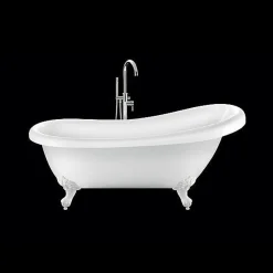 Rogier & Mothes Baignoire ancienne retro sur pieds RICHMOND Blanche 155 cm Pieds d'Aigle Blancs* Baignoire Îlot