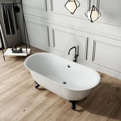 Rogier & Mothes Baignoire ancienne retro sur pieds SURRY HILLS Blanche 165 cm Pieds d'Aigle Blancs* Baignoire Îlot