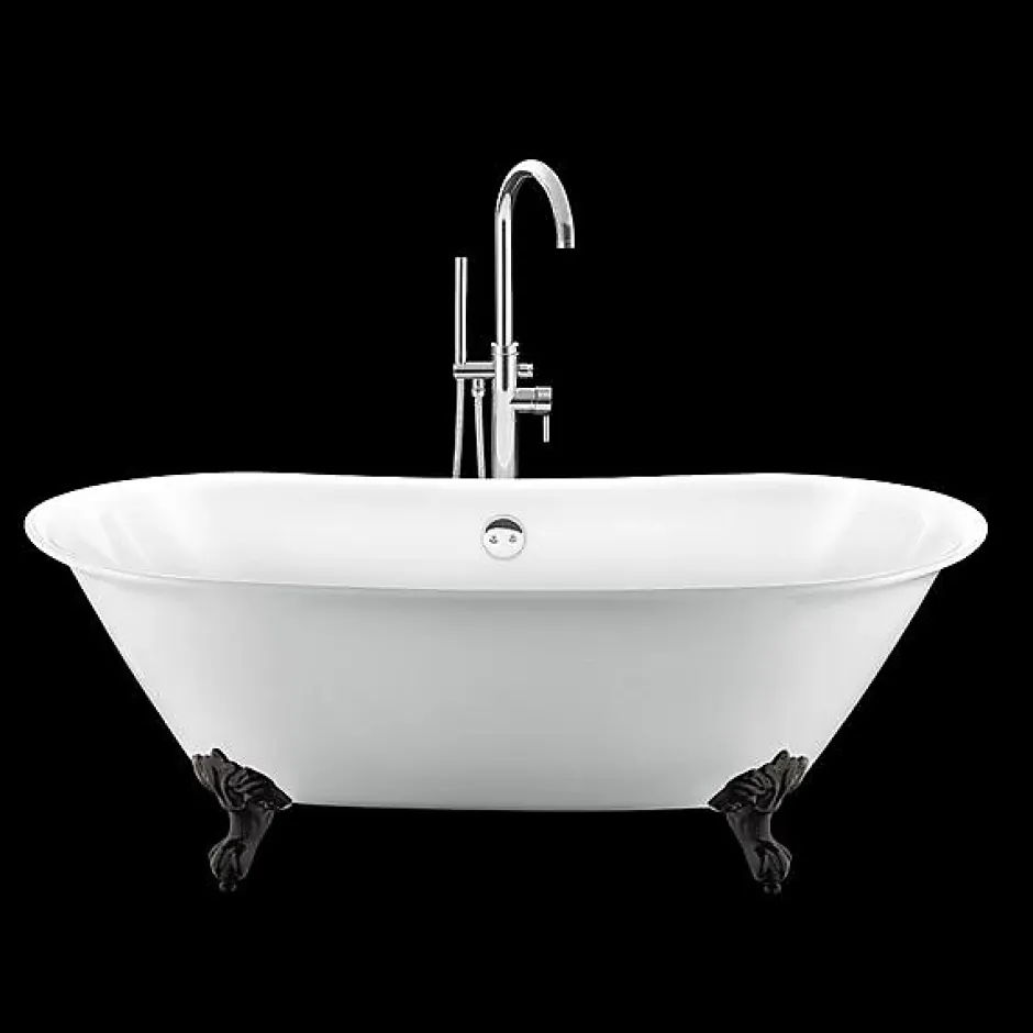 Rogier & Mothes Baignoire ancienne retro sur pieds SURRY HILLS Blanche 165 cm Pieds d'Aigle Noirs