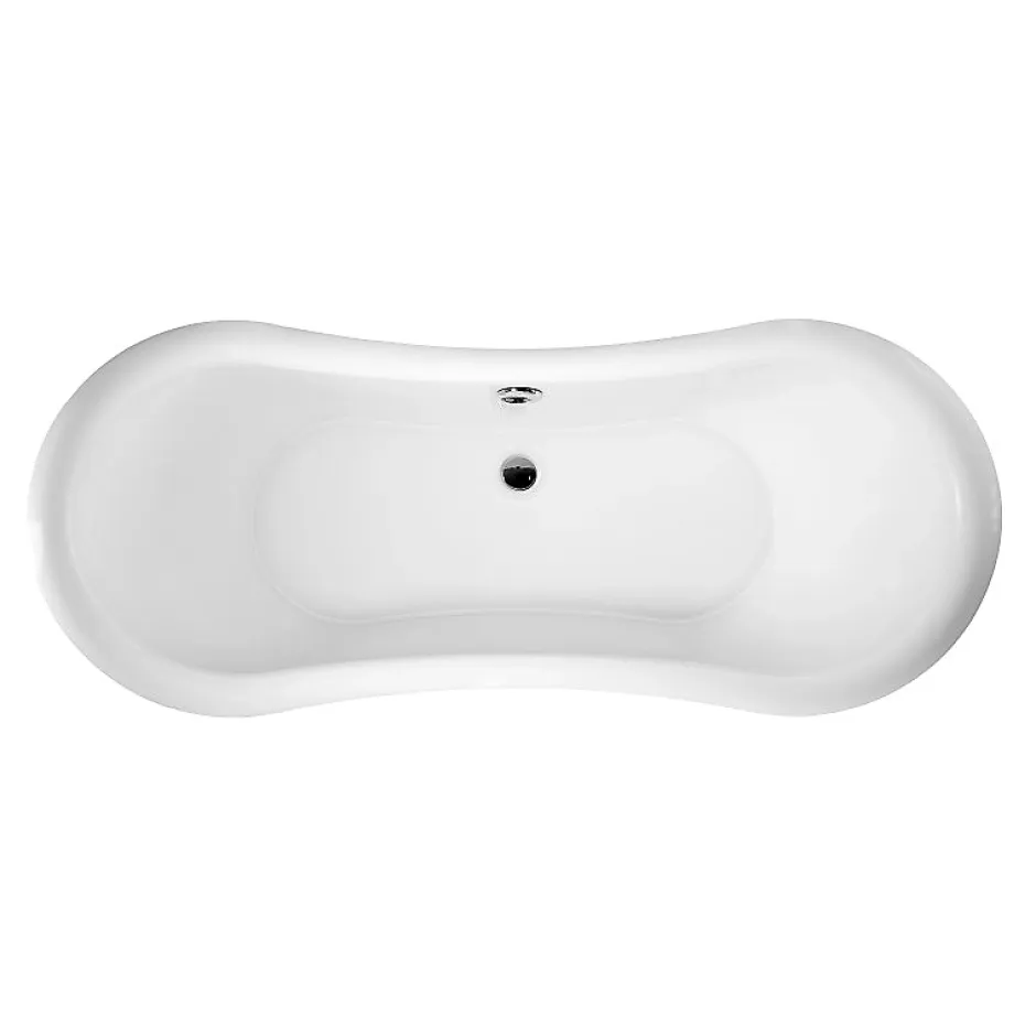 Rogier & Mothes Baignoire ancienne retro sur pieds DARLINGTON Blanche 175 cm Pieds d'Aigle Chromes* Baignoire Îlot