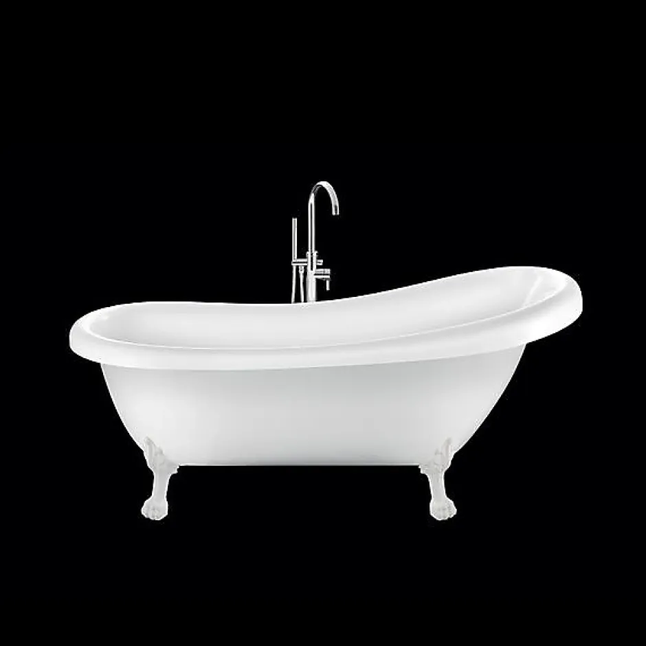Rogier & Mothes Baignoire ancienne retro sur pieds RICHMOND Blanche 155 cm Pieds de Lion Blancs