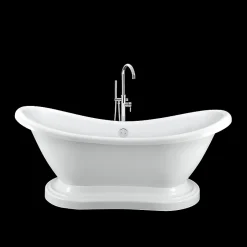 Rogier & Mothes Baignoire ancienne retro sur socle DARLINGTON Blanche 175 cm* Baignoire Îlot