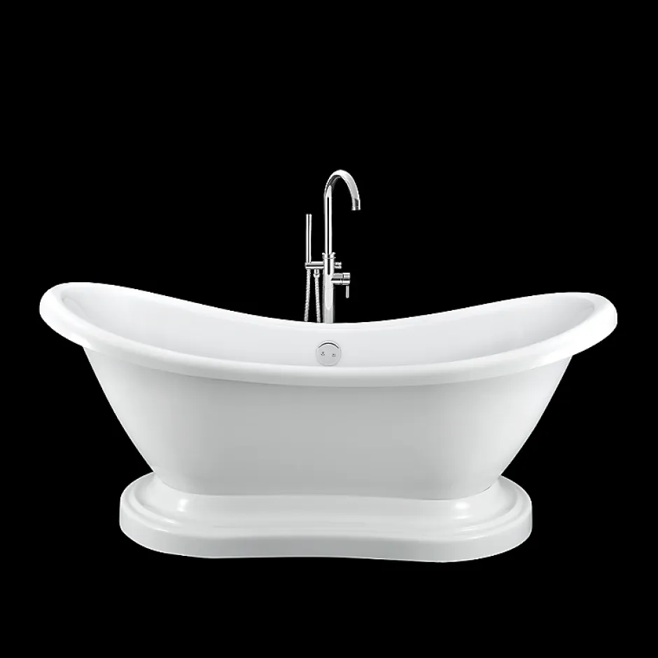 Rogier & Mothes Baignoire ancienne retro sur socle DARLINGTON Blanche 175 cm* Baignoire Îlot