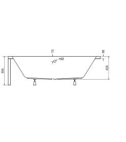 Azura Home Design Baignoire angle gauche ZIANIGI avec tablier - 160cm* Baignoire Asymétrique
