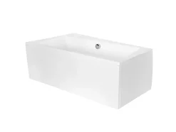 Besco Baignoire asymétrique + tablier blanc + repose tête - INFINITY - 170 x 110 cm - Gauche* Baignoire Asymétrique