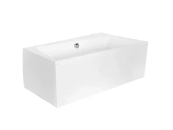 Besco Baignoire asymétrique + tablier blanc + repose tête - INFINITY - 170 x 110 cm - Droite* Baignoire Asymétrique