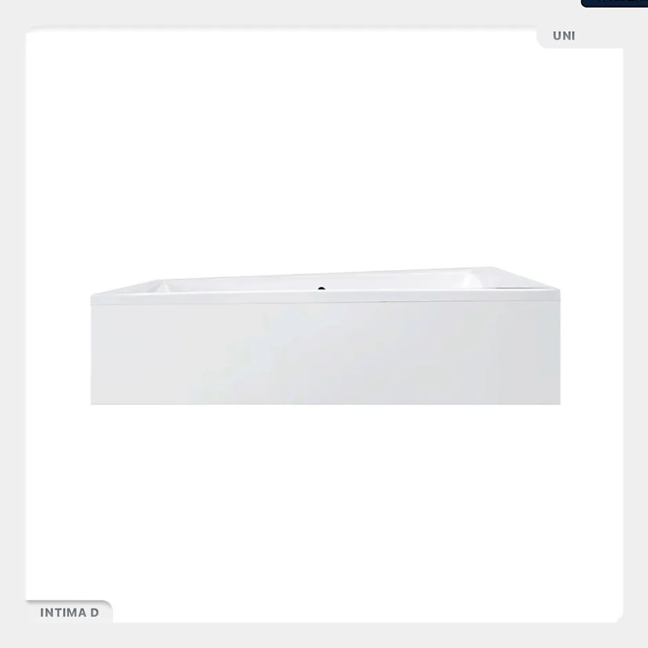 Besco Baignoire asymétrique - 180 x 125 cm - Droite - avec Habillage - Pieds - Vidage Chrome - INTIMA DUO