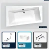 Besco Baignoire asymétrique - 150 x 90 cm - Gauche - avec Tablier Blanc - Pieds - Vidage Chrome - INFINITY* Baignoire Asymétrique