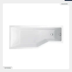 Besco Baignoire asymétrique - 150 x 75 cm - Gauche - avec Habillage - Pieds - Vidage Chrome - INTEGRA