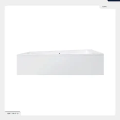 Besco Baignoire asymétrique - 180 x 125 cm - Gauche - avec Tablier - Pieds - 2 Repose-têtes - Vidage Chrome - INTIMA DUO