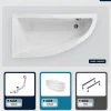 Besco Baignoire asymétrique - 150 x 70 cm - Gauche - avec Tablier - Pieds - Vidage Chrome - PRAKTIKA* Baignoire Asymétrique