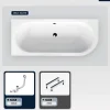 Besco Baignoire asymétrique - 180 x 80 cm - Gauche - sans Habillage - avec Pieds - Vidage Chrome - AVITA SLIM