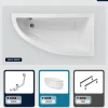 Besco Baignoire asymétrique - 140 x 70 cm - Droite - avec Tablier - Pieds - Vidage Chrome - PRAKTIKA* Baignoire Asymétrique