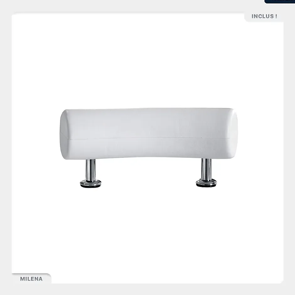 Besco Baignoire asymétrique - 150 x 70 cm - Gauche - avec Habillage - Pieds - Poignées - Repose-tête - Vidage Chrome - MILENA PREMIUM* Baignoire Asymétrique