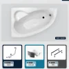 Besco Baignoire asymétrique - 150 x 100 cm - Gauche - avec Habillage - Pieds - Vidage Chrome - NATALIA* Baignoire Asymétrique