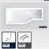Besco Baignoire asymétrique - 170 x 75 cm - Gauche - sans Habillage - avec Pieds - Vidage Chrome - INTEGRA