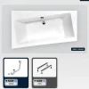 Besco Baignoire asymétrique - 150 x 90 cm - Gauche - sans Habillage - avec Pieds - Vidage Chrome - INFINITY