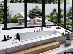 Besco Baignoire Asymétrique à Encastrer - 180 x 125 cm - GAUCHE - INTIMA DUO SLIM - 2 REPOSE-TÊTES OFFERTS