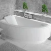 Besco Baignoire asymétrique + tablier blanc + repose tête - PRAKTIKA - 140 x 70 cm - Gauche* Baignoire Asymétrique