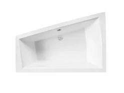 Besco Baignoire asymétrique + tablier blanc + repose tête - INTIMA DUO - 180 cm x 125 cm - Droite* Baignoire Asymétrique