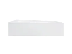 Besco Baignoire asymétrique + tablier blanc + repose tête - INTIMA DUO - 180 cm x 125 cm - Gauche