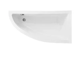 Besco Baignoire asymétrique + tablier blanc + repose tête - PRAKTIKA - 150 x 70 cm - Droite* Baignoire Asymétrique