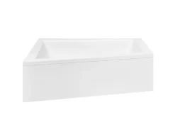 Besco Baignoire asymétrique + tablier noir + repose tête - INTIMA - 160 x 90 cm - Gauche* Baignoire Asymétrique