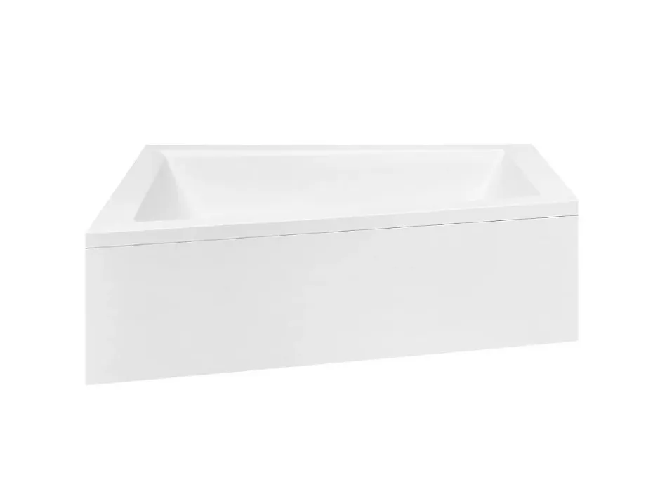 Besco Baignoire asymétrique + tablier noir + repose tête - INTIMA - 160 x 90 cm - Gauche* Baignoire Asymétrique