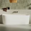 Lavaberg Baignoire asymétrique 180 x 86 x 80 cm Blanc Mat en minéral composite - Mod. FROSK sans Trop Plein