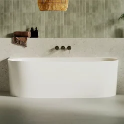 Lavaberg Baignoire asymétrique 180 x 86 x 80 cm Blanc Brillant en minéral composite - Mod. FROSK sans Trop Plein* Baignoire Asymétrique