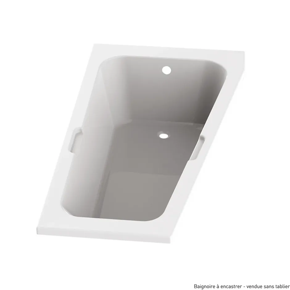 Valentin Baignoire asymétrique angle droit Chaloop L.160 x l.90 cm sans tablier