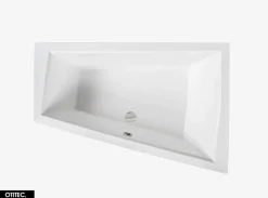 Besco Baignoire Asymétrique avec Tablier Noir - 170 x 125 cm - DROITE - INTIMA DUO - 2 REPOSE-TÊTES OFFERTS
