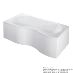 Valentin Baignoire asymétrique d'angle gauche Folk 180 x 90 cm sans tablier